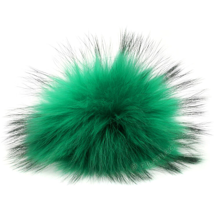 Lana Grossa Pompon pelliccia Finnraccoon | 108-smeraldo/nero