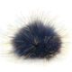 Lana Grossa Pompon pelliccia Finnraccoon | 151-blu acciaio/natura