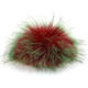 Lana Grossa Pompon pelliccia Finnraccoon | 146-rosso/verde/nero
