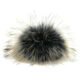 Lana Grossa Pompon pelliccia Finnraccoon | 129-nero/beige