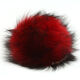 Lana Grossa Pompon pelliccia Volpe Bicolor | 306-rosso/nero