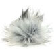Lana Grossa Pompon arte pelliccia Langhaar | 256-grigio chiaro/grigio medio