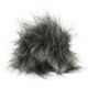 Lana Grossa Pompon arte pelliccia Langhaar | 264-grigio medio/grigio pietra/nero