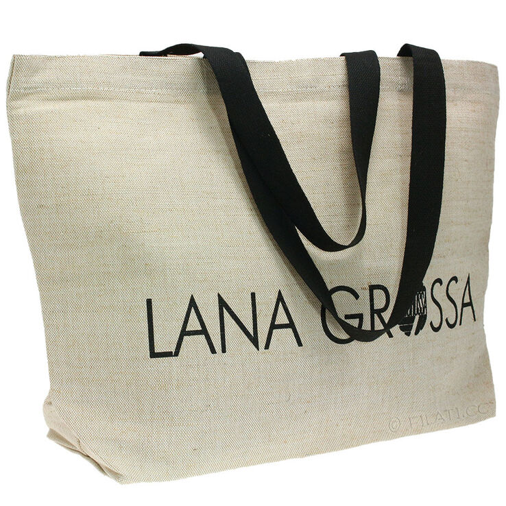 Lana Grossa Sacchetto di acquisto in iuta | 01-natura/nero