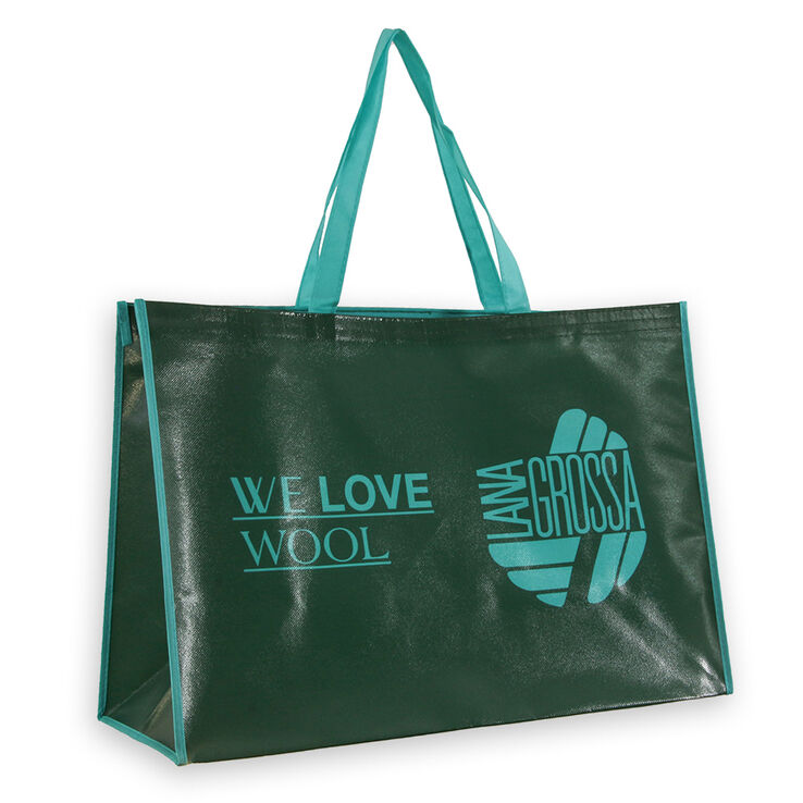Lana Grossa Sacchetto di acquisto WE LOVEWOOL (grande) | 01-verde scuro