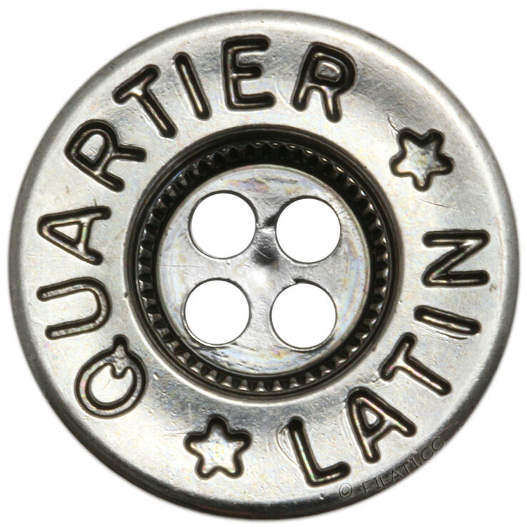 Union Knopf Bottone a 4 fori metallo 20mm | 832-argento