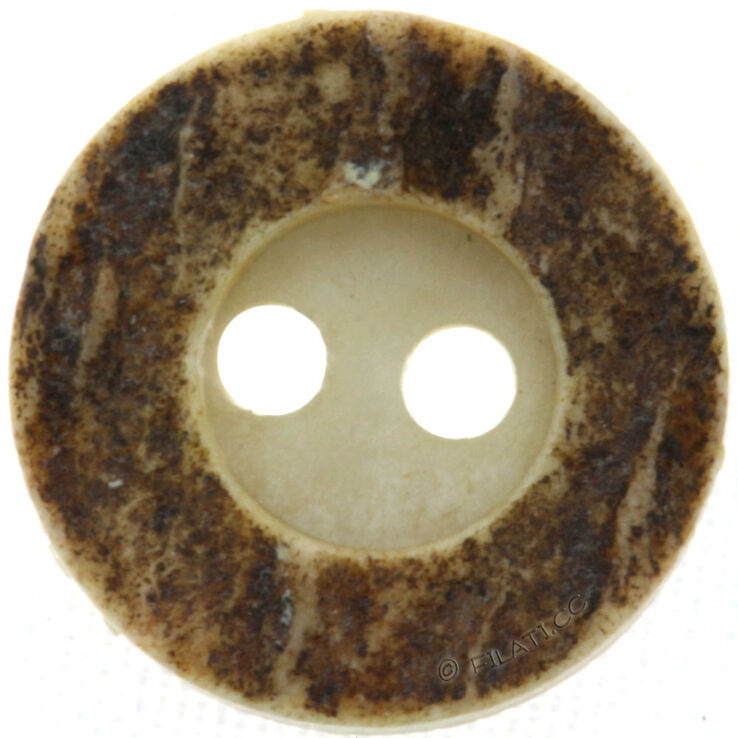 Union Knopf Bottone corna di cervo a 2 fori 11mm | 22-marrone scuro