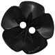 Union Knopf Bottone floreale a 2 fori 15mm | 80-nero