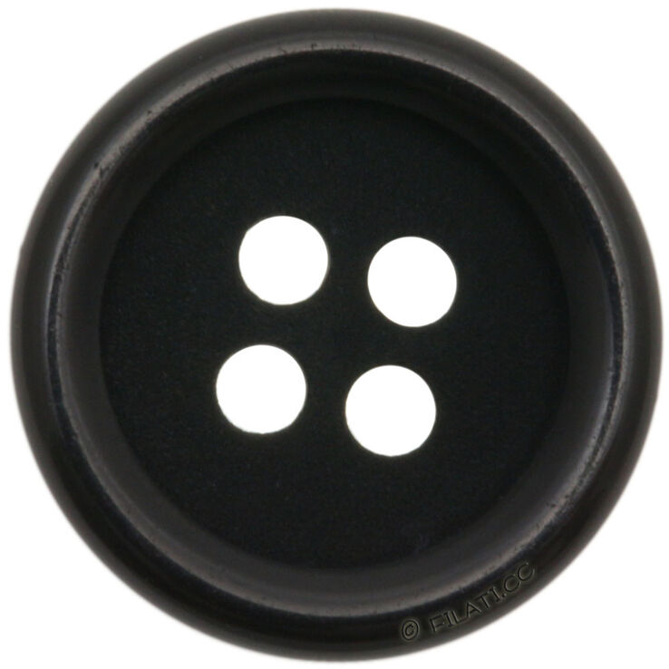 Union Knopf Bottone a 4 fori 15mm | 80-nero