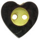 Union Knopf Cuore tradizionale a 2 fori 12mm | 22-marrone scuro/giallo