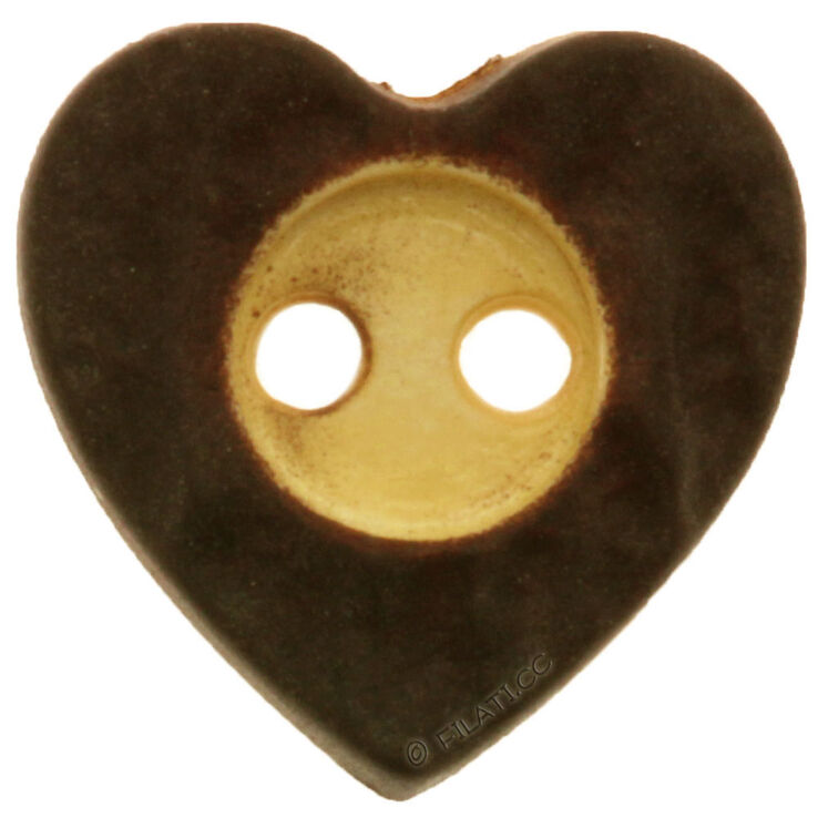 Union Knopf Cuore tradizionale a 2 fori 12mm | 20-marrone