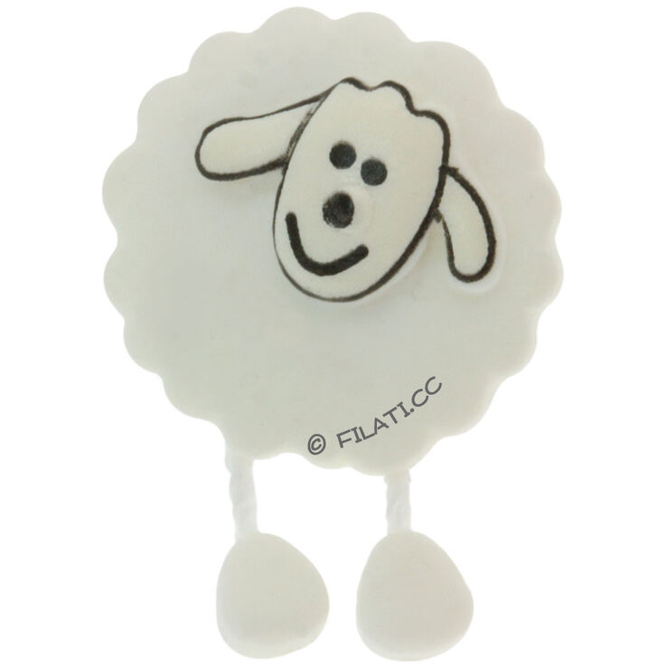 Union Knopf Bottone con gambo 18mm | 012-bianco