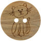 Union Knopf Bottone bambini legno a 2 fori 15mm | 901-Motivo del gatto