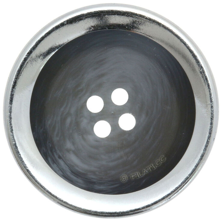 Lana Grossa UNION KNOPF 452555/25mm | 76-blu/grigio/argento