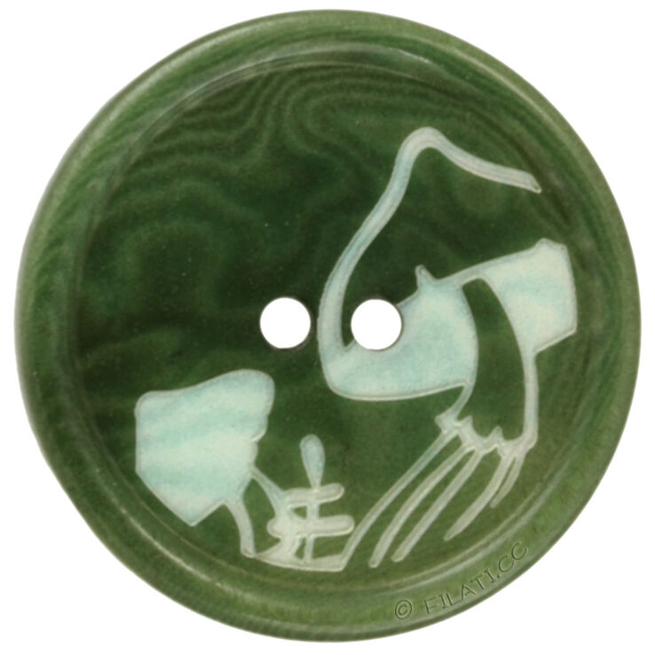 Lana Grossa Bottone 2 fori 25mm | 28-verde/bianco