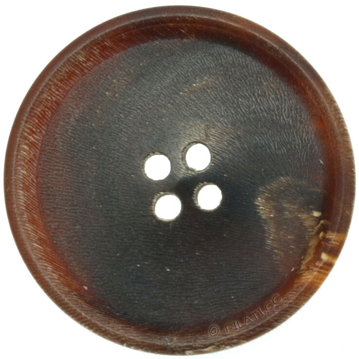 Union Knopf Bottone vero corno a 4 fori 28mm | 22-marrone scuro