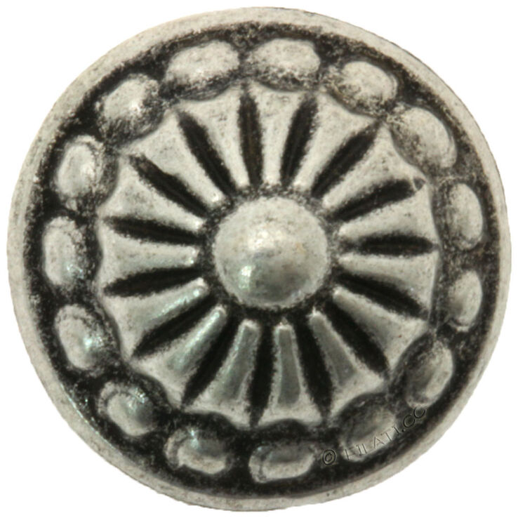 Union Knopf Bottone con gambo metallo vero argentato 12mm | 83-argento