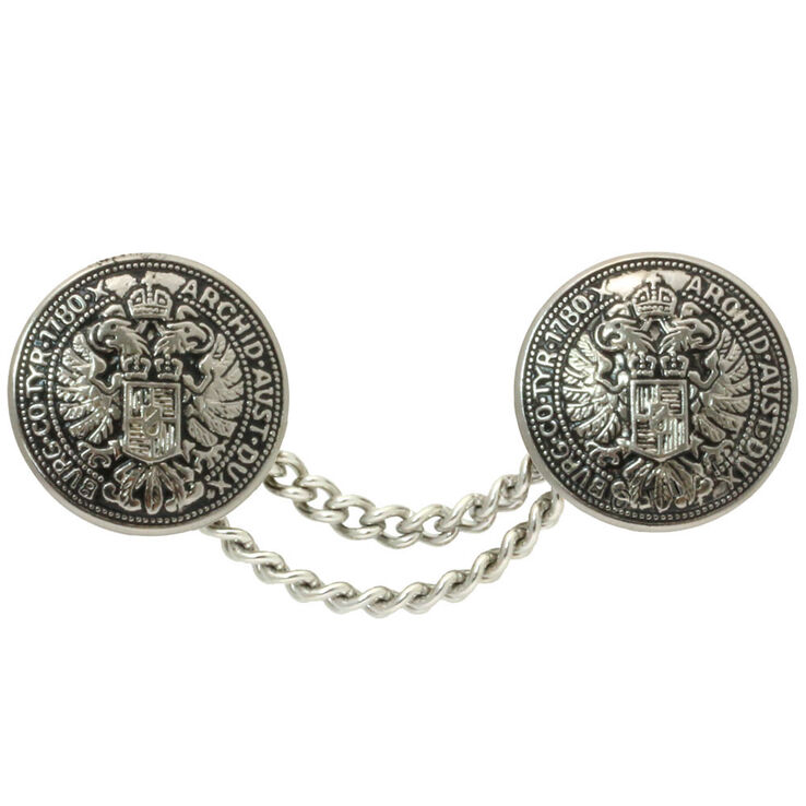 Union Knopf Bottoni con gambo e catena 20mm | 831-argento