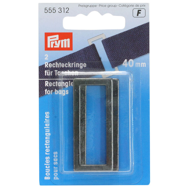 Prym Anelli rettangolari 40mm | 02-grigio grafite