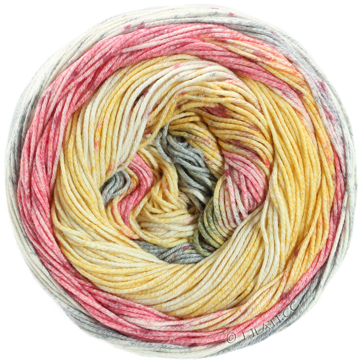 Lana Grossa ARUBA (Linea Pura) | 01-grigio/rosa vivo/giallo/ecru
