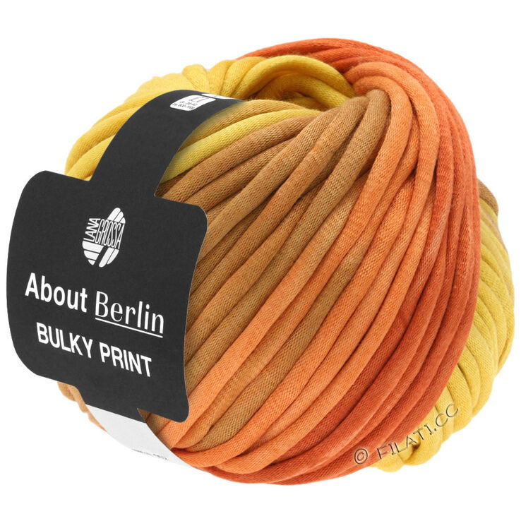Lana Grossa BULKY Print (ABOUT BERLIN) | 101-giallo/arancio/marrone dorato/salmone