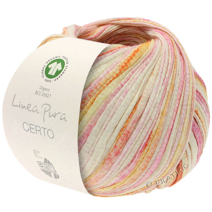 Lana Grossa CERTO Print (Linea Pura) | 101-rosa vivo/arancio giallo/rosso/natura