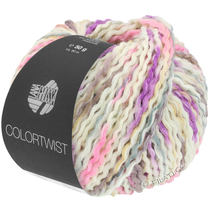 Lana Grossa COLORTWIST | 01-bianco/rosa/grigio/malva