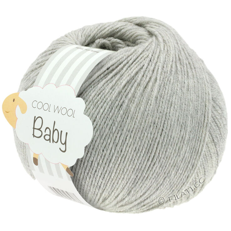Lana Grossa COOL WOOL Baby Uni/Print 50g | 206-grigio chiaro puntinato