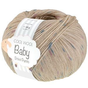 Lana Grossa COOL WOOL Baby Uni/Print 50g | 371-beige chiaro/turchese  /porpora