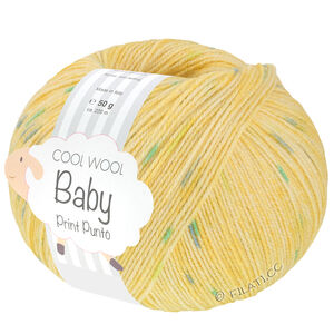 Lana Grossa COOL WOOL Baby Uni/Print 50g | 374-giallo limone/giallo/turchese  /verde maggio