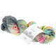 Lana Grossa COOL WOOL  Hand-dyed | 105-grigio medio/grigio scuro/rosa/rosa vivo/turchese  /arancio