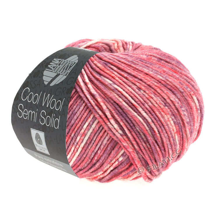 Lana Grossa COOL WOOL Semi Solid | 6502-salmone/viola antico/ecru puntinato