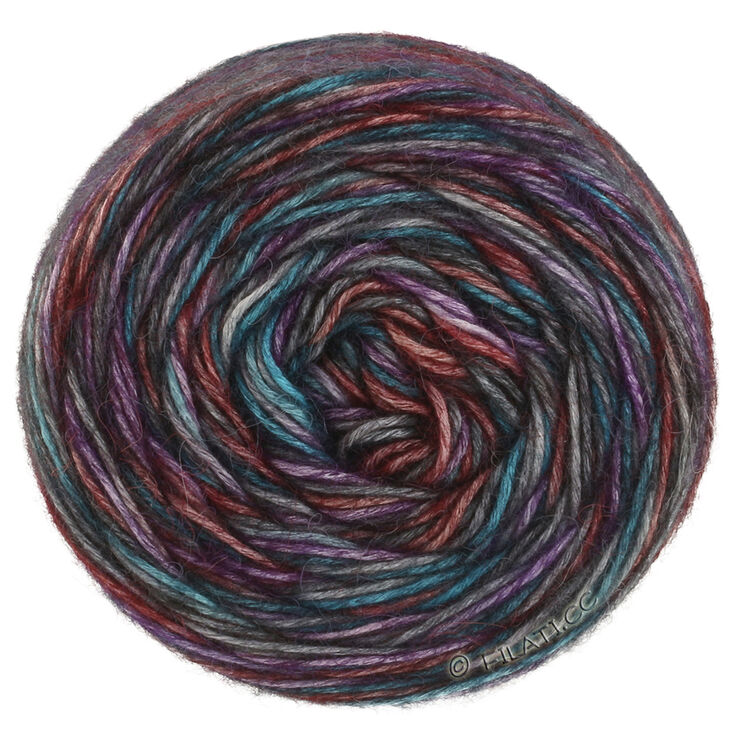 Lana Grossa ECOPUNO Hand-dyed | 51-grigio scuro/antracite/viola/terracotta/ottanio
