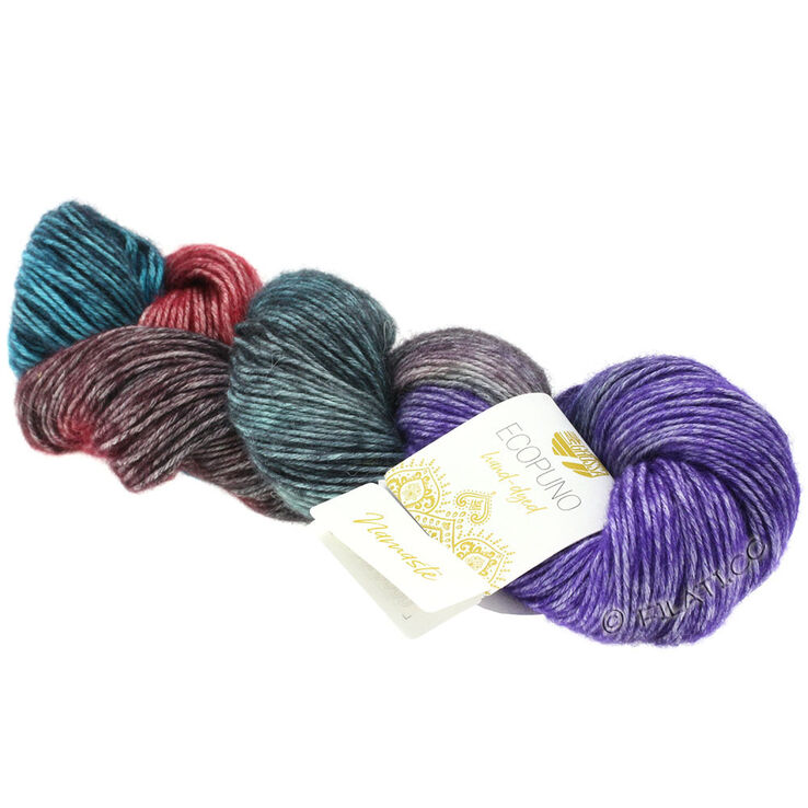 Lana Grossa ECOPUNO Hand-dyed | 501-grigio scuro/antracite/viola/terracotta/ottanio