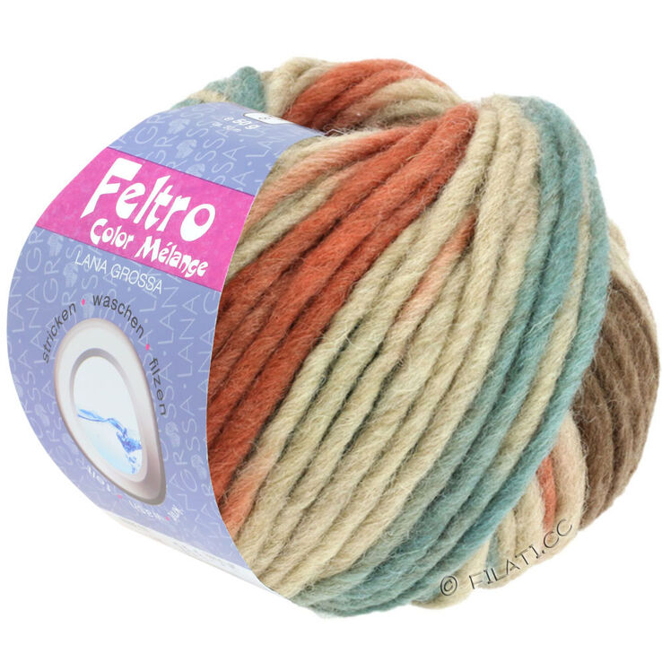 Lana Grossa FELTRO Color Melange | 1001-beige/marrone rossiccio/verde grigio/marrone