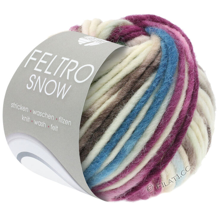 Lana Grossa FELTRO Snow | 451-ecru/ottanio/marino/viola scuro/grigio marrone