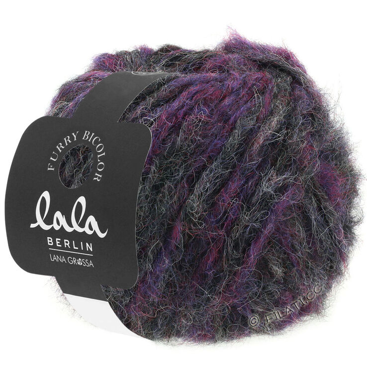 Lana Grossa FURRY Bicolor (lala BERLIN) | 101-mora/melanzana/antracite