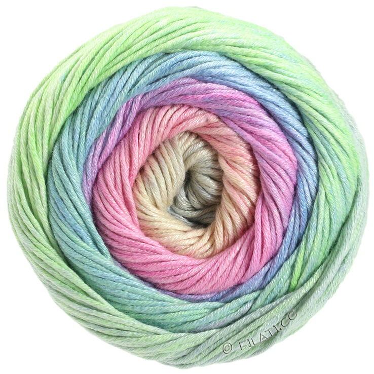 Lana Grossa GOMITOLO ALOHA | 301-rosa/pesca/verde chiaro/blu chiaro/grigio chiaro/lilla