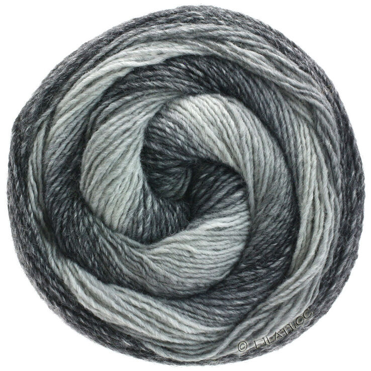 Lana Grossa GOMITOLO VERSIONE | 413-grigio argento/grigio chiaro/grigio medio/grigio scuro