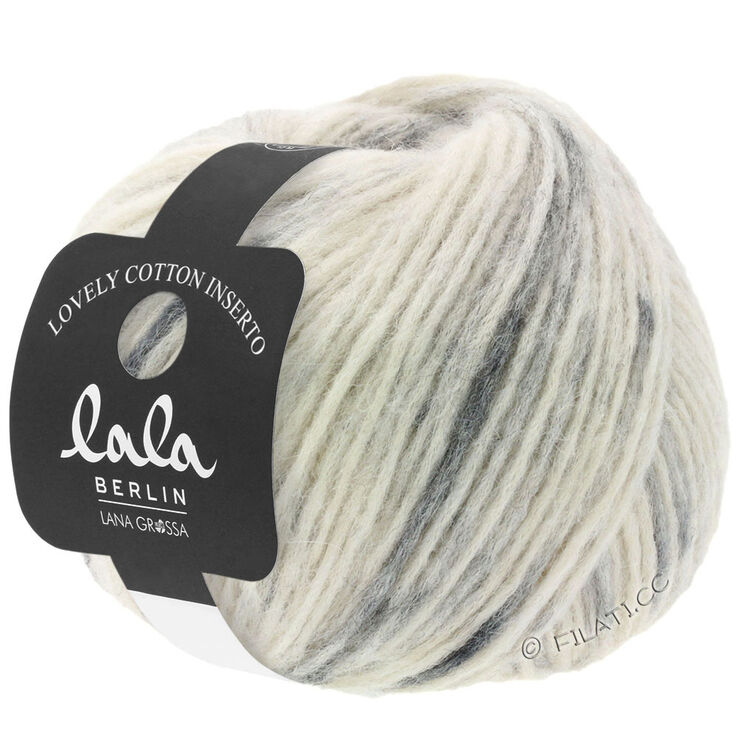 Lana Grossa LOVELY COTTON Inserto (lala BERLIN) | 101-ecru/grigio