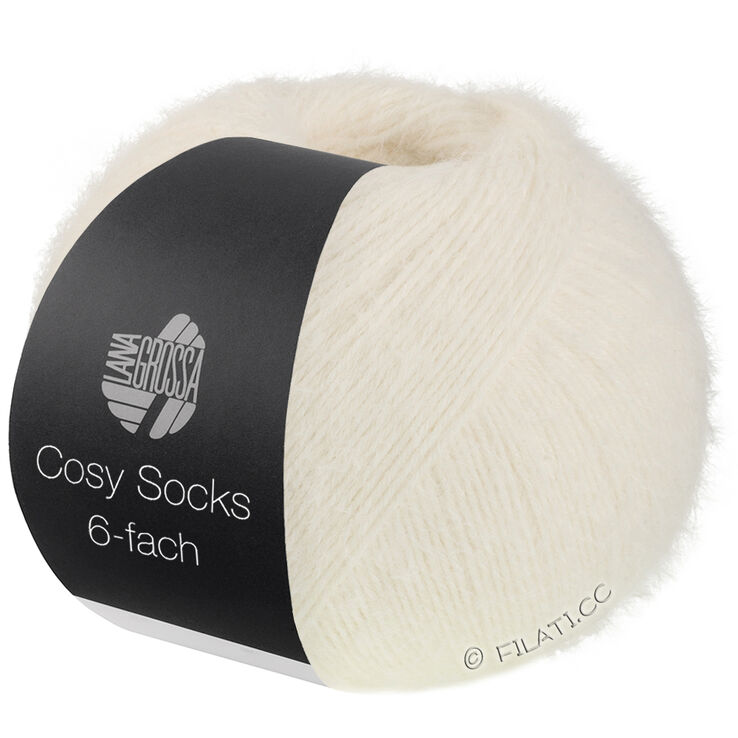 Lana Grossa MEILENWEIT 6-FACH 150g Cosy Socks | 1001-ecru