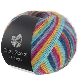 MEILENWEIT 6-FACH 150g Cosy Socks Multi Stripes di Lana Grossa