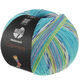 Lana Grossa MEILENWEIT 100g Cashmere Pista | 144-turchese /bianco/blu/giallo limone/blu viola/pistacchio a strisce