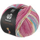 Lana Grossa MEILENWEIT 100g Cashmere Pista | 146-Fucsia chiaro/fucsia scuro/bianco/ocra/turchese /blu chiaro a strisce
