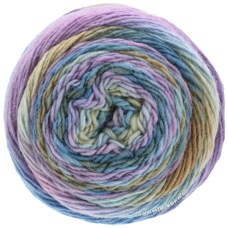 Lana Grossa MEILENWEIT 100g Color Mix Multi | 8002-grigio marrone/grège/fiordaliso/lilla/blu pastello