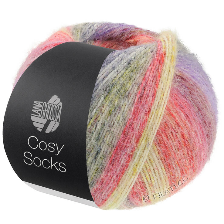 Lana Grossa MEILENWEIT 100g Cosy Socks Dream | 251-terracotta/senape/grigio scuro/blu violetto/porpora/rosso scuro/rosso