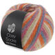 Lana Grossa MEILENWEIT 100g Cosy Socks Multi Stripes | 154-grigio scuro/grigio blu/fucsia/verde chiaro/crema/arancio