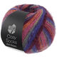Lana Grossa MEILENWEIT 100g Cosy Socks Multi Stripes | 156-blu violetto/rosso vino/zucca/rosa vivo/verde grigio
