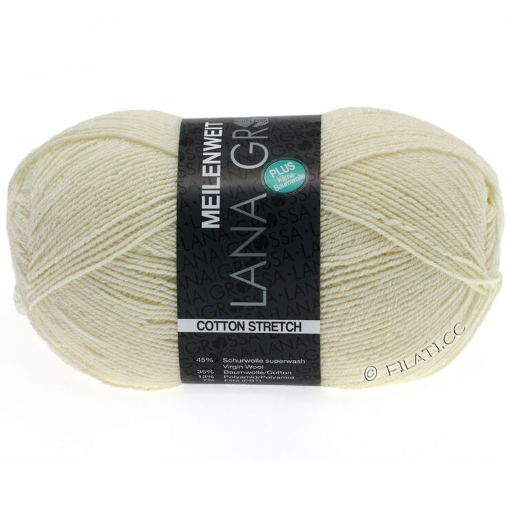 Lana Grossa MEILENWEIT 100g Cotton Stretch | 8001-bianco inverno