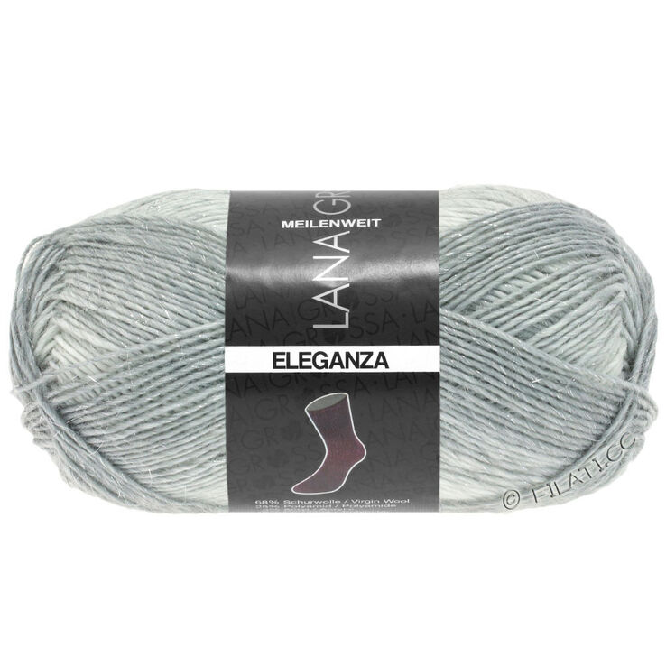 Lana Grossa MEILENWEIT 50g Eleganza | 6701-grigio argento/grigio chiaro